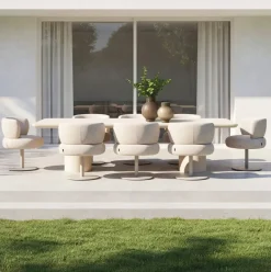 Richmond Interiors Outdoor eetkamerstoel Mason beige alpine swivel