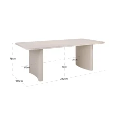 Richmond Interiors Outdoor eettafel Senza licht beige 220