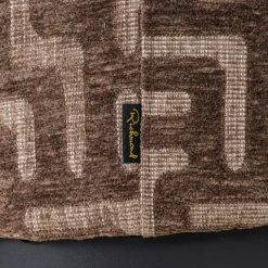 Richmond Interiors Poef & Voetenbank Lexie bruin labyrinth 45Ø