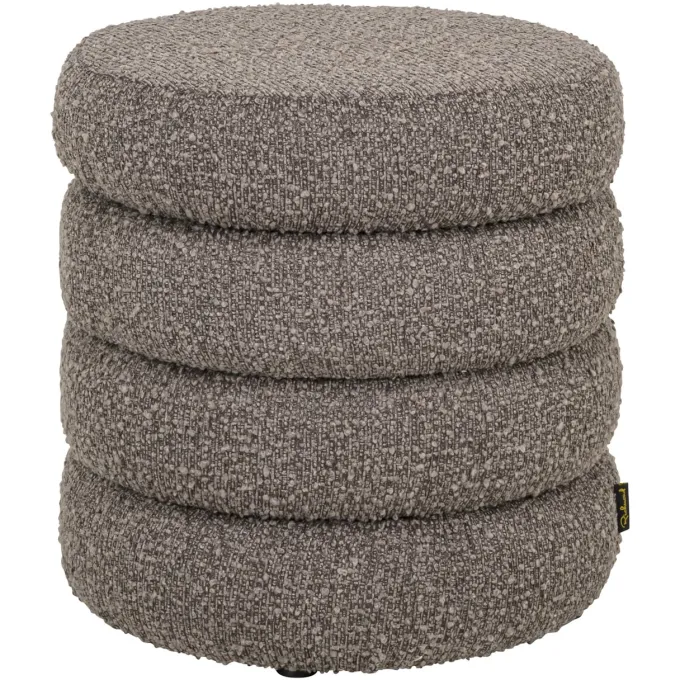 Richmond Interiors Poef & Voetenbank Adele bruin chunky