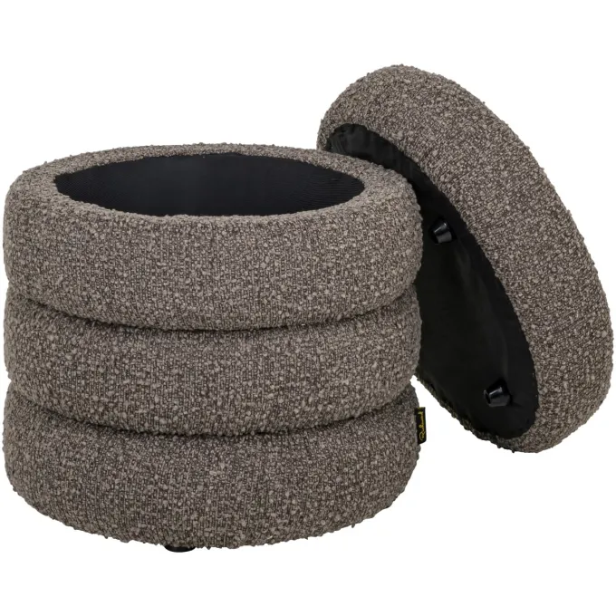Richmond Interiors Poef & Voetenbank Adele bruin chunky