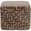 Richmond Interiors Poef & Voetenbank Ciela bruin labyrinth