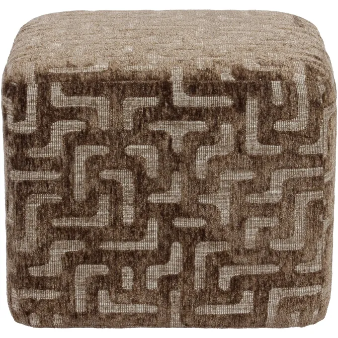 Richmond Interiors Poef & Voetenbank Ciela bruin labyrinth