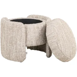 Richmond Interiors Poef & Voetenbank Cupid beige angora met opbergruimte