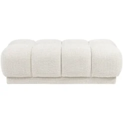 Richmond Interiors Poef & Voetenbank Noah beige blockweave