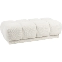 Richmond Interiors Poef & Voetenbank Noah beige blockweave