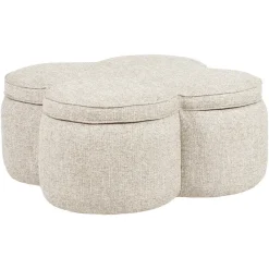 Richmond Interiors Poef & Voetenbank Corbeau zand tweed