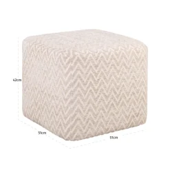 Richmond Interiors Poef & Voetenbank Ciela beige chevron