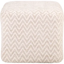 Richmond Interiors Poef & Voetenbank Ciela beige chevron