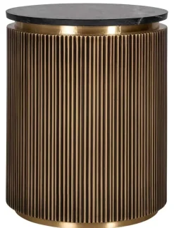Richmond Interiors Richmond Interiors Bijzettafel Ironville 50Ø - Goud met Marmer