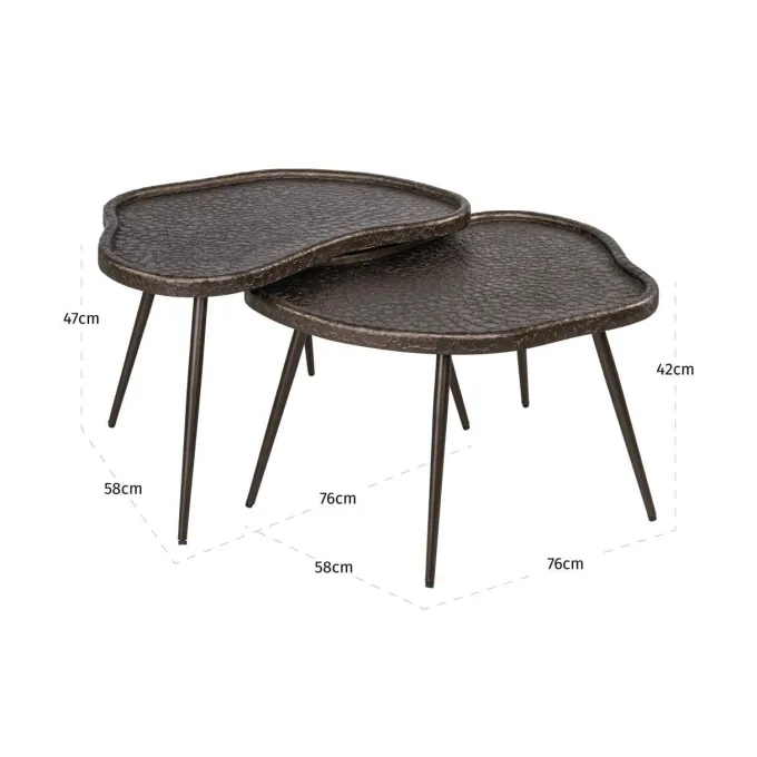 Richmond Interiors Salontafel Bean Brunzae - Set van 2