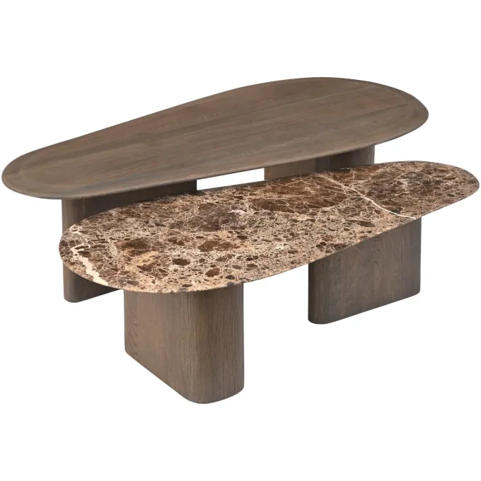 Richmond Interiors Salontafel Castello Smoked charchoal - Set van 2