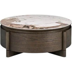 Richmond Interiors Salontafel Langford bruin 90Ø 1 lade