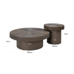 Richmond Interiors Salontafel Lindo Brunzae - Set van 2