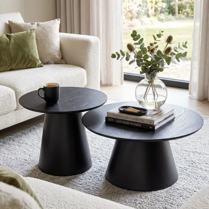 Richmond Interiors Salontafel Jazz set van 2 zwart - Richmond Interiors