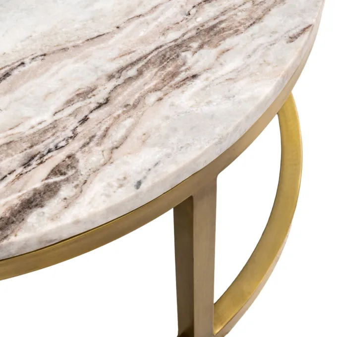 Richmond Interiors Salontafel Bottega Blush beige - Set van 2