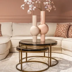 Richmond Interiors Salontafel Cleo goud (Set van 2)