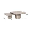 Richmond Interiors Salontafel Denizly grey faux travertine (Set of 2)