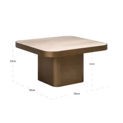 Richmond Interiors Salontafel Claridge beige 70x70 (cumulus)