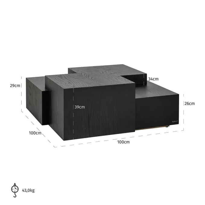 Richmond Interiors Salontafel Lennox Dark Coffee (Dark coffee)