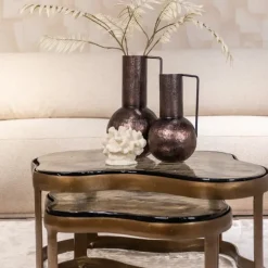 Richmond Interiors Salontafel Fairfield brass antique (Set of 2)