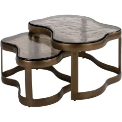 Richmond Interiors Salontafel Fairfield brass antique (Set of 2)