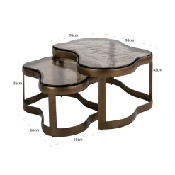 Richmond Interiors Salontafel Fairfield brass antique (Set of 2)