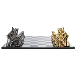 Richmond Interiors Schaakbord Saray Zwart goud