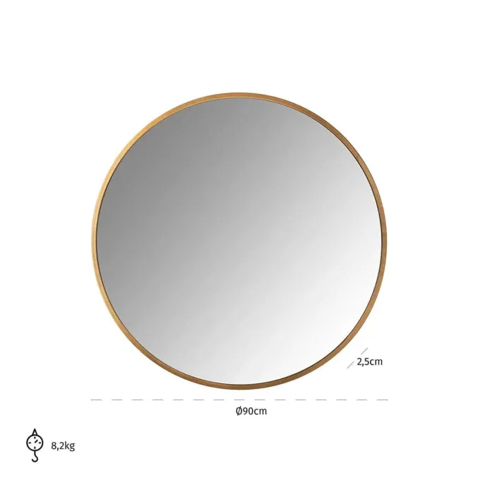Richmond Interiors Spiegel Maesa goud 90Ø (Gold)