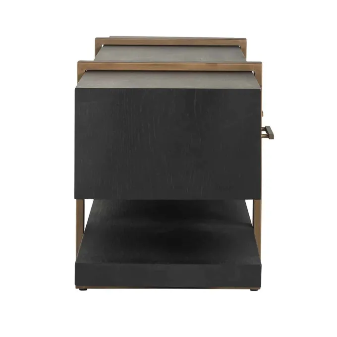 Richmond Interiors TV-dressoir Cambon 3-laden (Dark coffee)