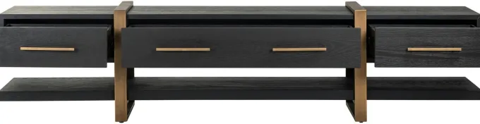 Richmond Interiors TV-dressoir Cambon 3-laden (Dark coffee)