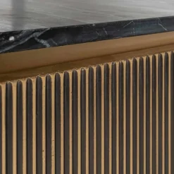 Richmond Interiors TV-Dressoir Ironville 2-deuren in Antiek Messing en Zwart Marmer