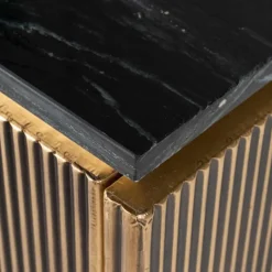 Richmond Interiors TV-Dressoir Ironville 2-deuren in Antiek Messing en Zwart Marmer