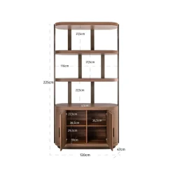 Richmond Interiors Vakkenkast Windsor Walnoot 120 cm