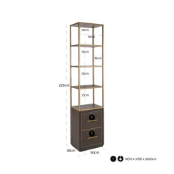 Richmond Interiors Wandkast Carter brown small 2-drawers