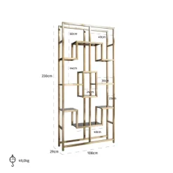 Richmond Interiors Wandkast Magnus brushed Goud Brushed