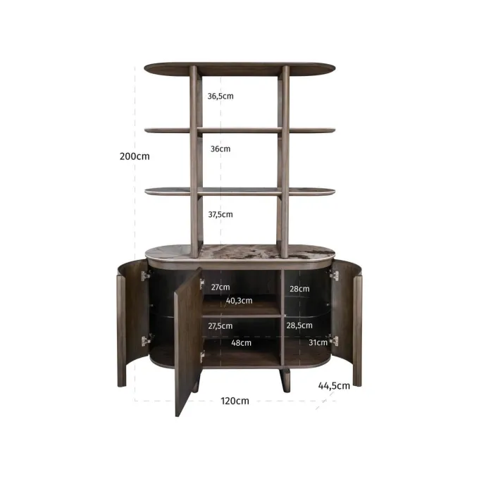 Richmond Interiors Wandkast Langford bruin