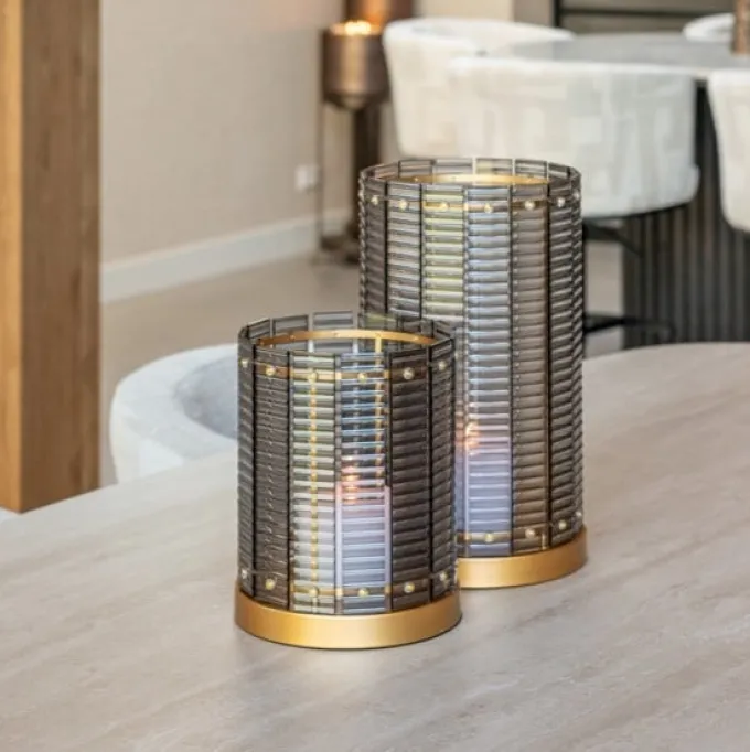 Richmond Interiors Windlicht Daylin groot Grijs