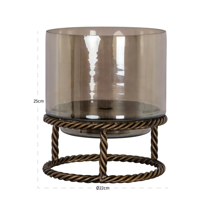 Richmond Interiors Windlicht Ropia goud klein
