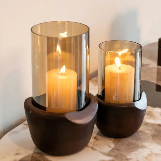 Richmond Interiors Windlicht Sloane walnoot groot