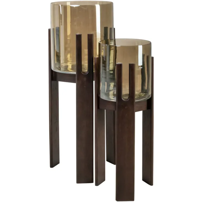 Richmond Interiors Windlicht Reese walnoot groot