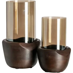 Richmond Interiors Windlicht Jade walnoot klein