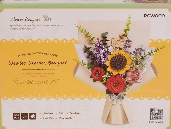 Robotime Houten Bouwpakket Flower Bouquet