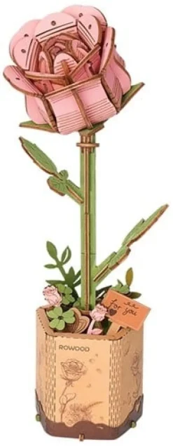 Robotime Houten Bouwpakket Pink Rose