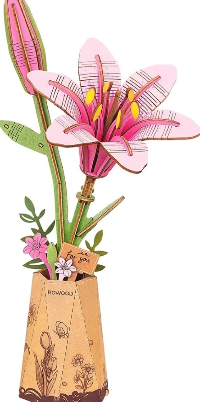 Robotime Houten Bouwpakket Pink Lily
