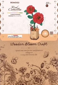 Robotime Houten Bouwpakket Red Camellia