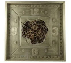Thomas Kent Industriële Klok Carta Zwart met Draaiende Tandwielen - 60,5 cm