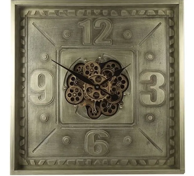 Thomas Kent Industriële Klok Carta Zwart met Draaiende Tandwielen - 60,5 cm