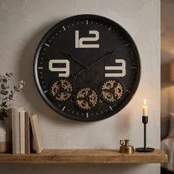 Thomas Kent Thomas Kent Klok Dorset Zwart Ø 60 cm - Industriële Wandklok