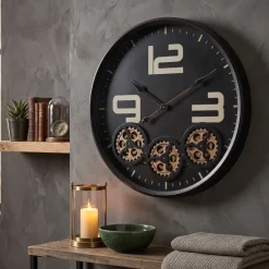 Thomas Kent Thomas Kent Klok Dorset Zwart Ø 60 cm - Industriële Wandklok